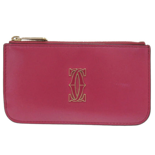 Cartier Double C de Cartier Leather Pink Card Case Coin