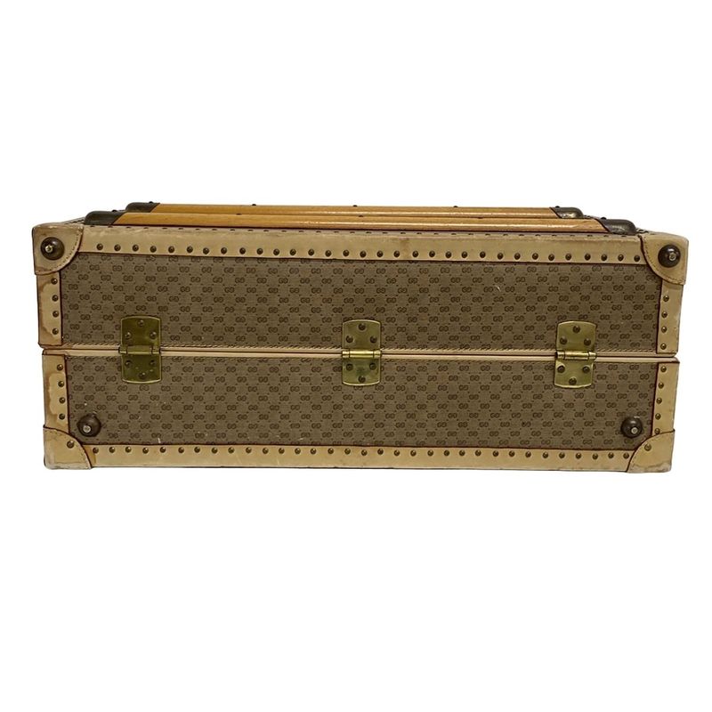 Gucci Trunk Case Old Guccigg Pattern Beige X Brown X Dark Brown Lock Number