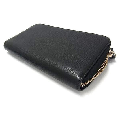 Gucci Long Wallet Interlocking Zip Around Black Leather — view 3