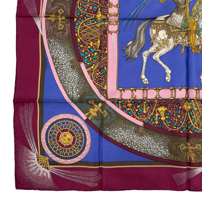 Hermes Scarf Silk Carre 90 Feux D'artifice Purple — view 4
