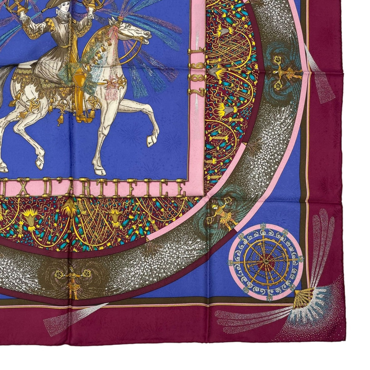 Hermes Scarf Silk Carre 90 Feux D'artifice Purple — view 5