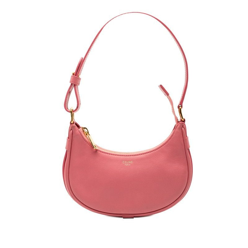 Celine Handbag Hobo Bag Pink Leather