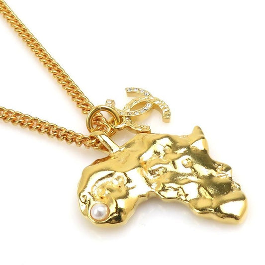 Chanel Camellia Gold Pendant Necklace