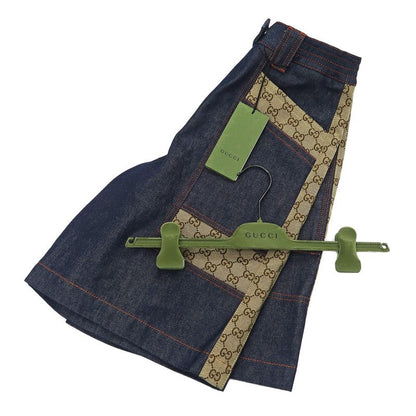 Gucci Bermuda Pants Denim GG Canvas 38 Blue 743203 Women's Apparel