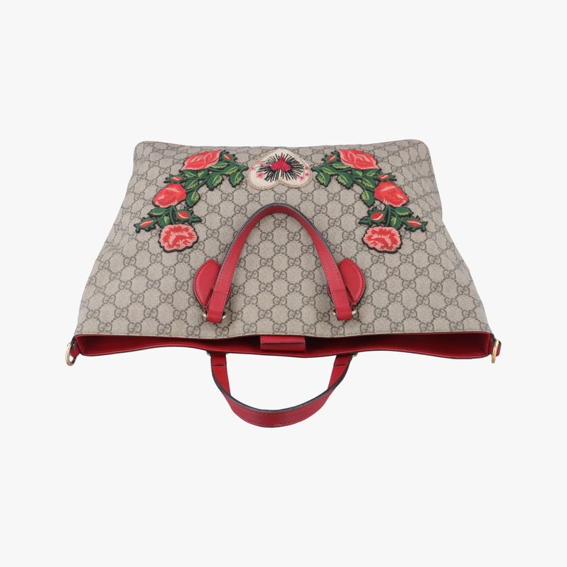 Guccigg Supreme Beige Red And Multicolor PVC Coated Canvas 453705 G020867460