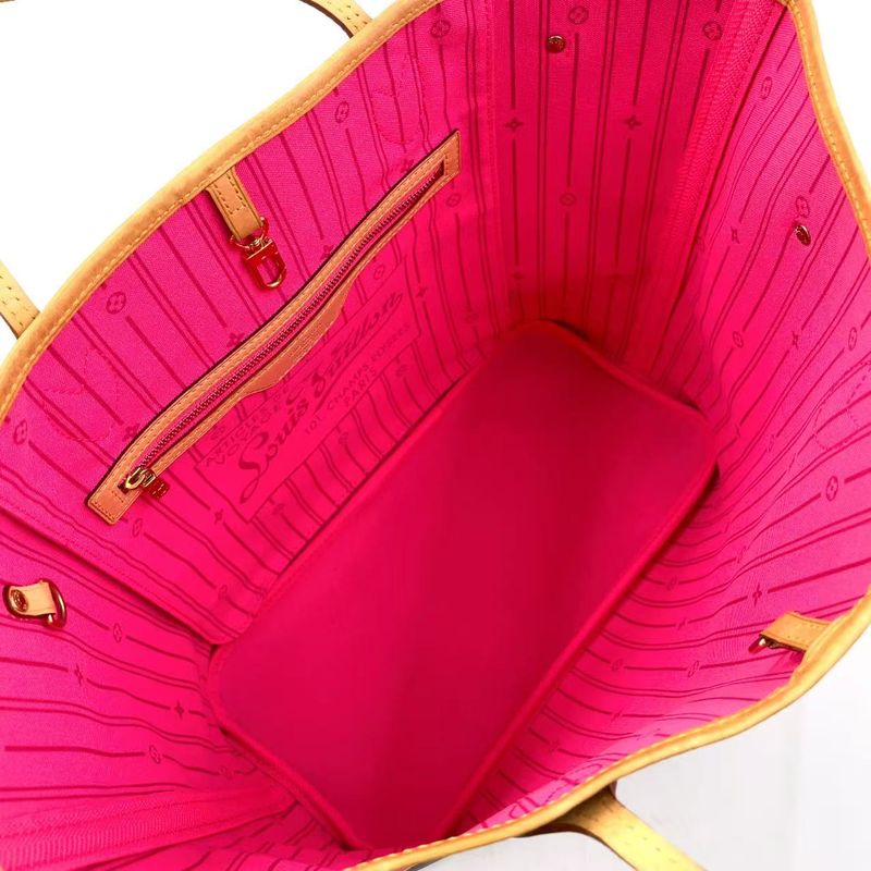 Louis Vuitton Neverfull MM Monogram Rose Monogram Rose Leather X PVC Pink X