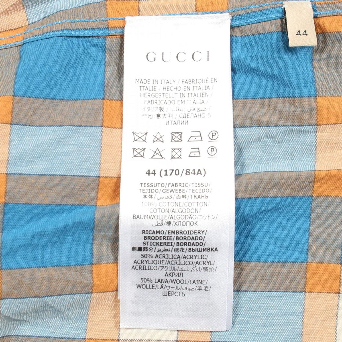 Gucci Freyja Hartas Animal Embroidery Check Shirt Cotton — view 4