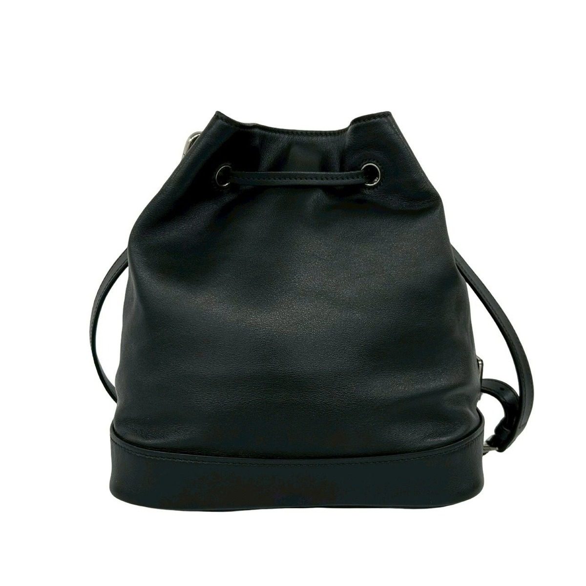 Prada Triangle Logo Tassel Leather Drawstring Shoulder Bag Pochette Crossbody — view 3