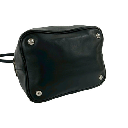 Prada Triangle Logo Tassel Leather Drawstring Shoulder Bag Pochette Crossbody — view 7