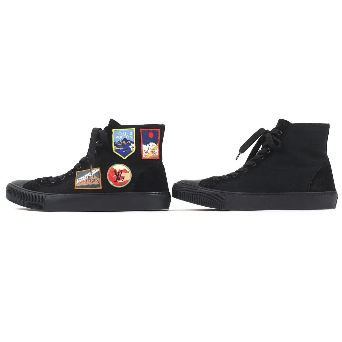 Louis Vuitton Tattoo Line Canvas Suede Alps Emblem High Cut Sneakers — view 3