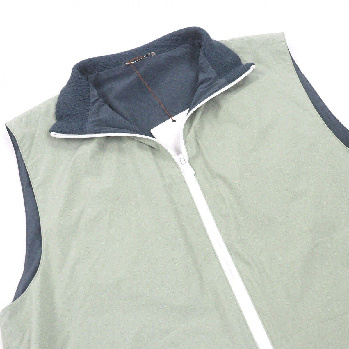 Hermes Logo Zip Packable Up Nylon Vest Gilet Green 46 — view 2