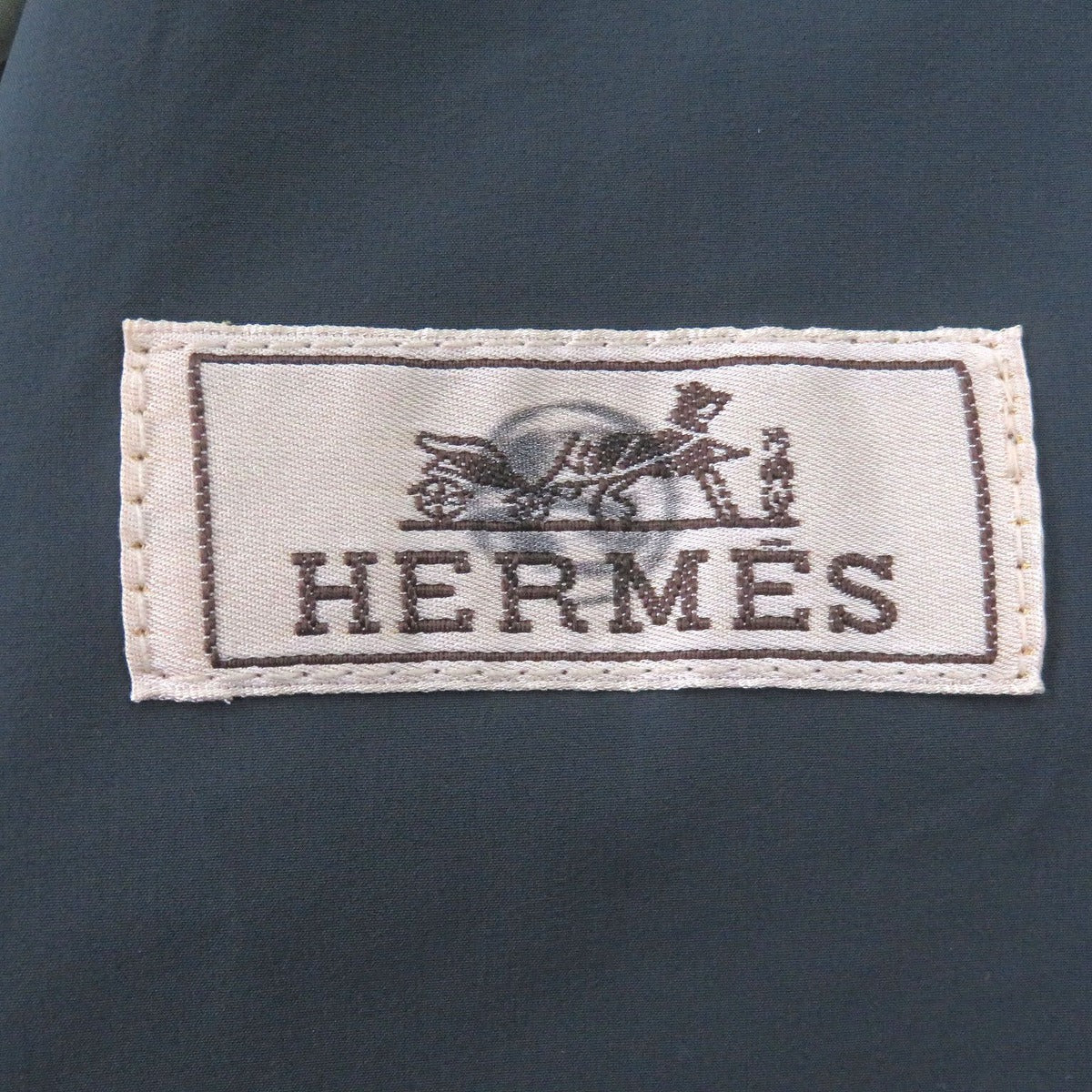 Hermes Logo Zip Packable Up Nylon Vest Gilet Green 46 — view 7
