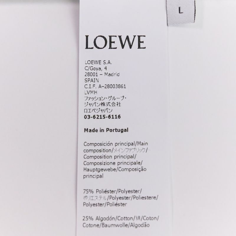 Loewe Cropped Draped T-Shirt Asymmetrical Deformed Cut and Sewn L White Women's