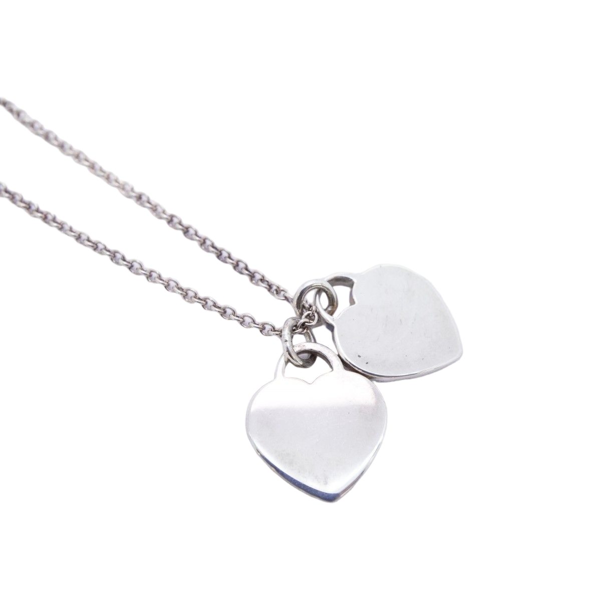 Tiffany & Co Necklace Double Return to Heart 925 Sterling Silver Blue — view 2
