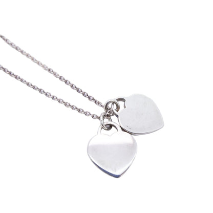 Tiffany & Co Necklace Double Return to Heart 925 Sterling Silver Blue — view 2