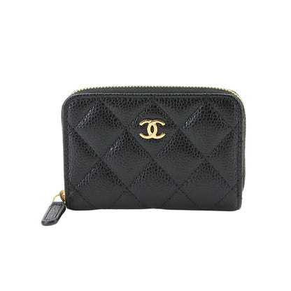 Chanel Quilted Classic Zip Coin Purse Caviar Leather Black