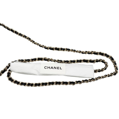 Chanel Shoulder Bag Chain Wallet Matelasse Caviar Skin Coco Mark Black Gold