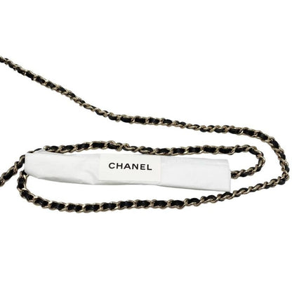 Chanel Shoulder Bag Chain Wallet Matelasse Caviar Skin Coco Mark Black Gold