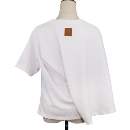 Loewe Cropped Draped T-Shirt Asymmetrical Deformed Cut and Sewn L White Women's