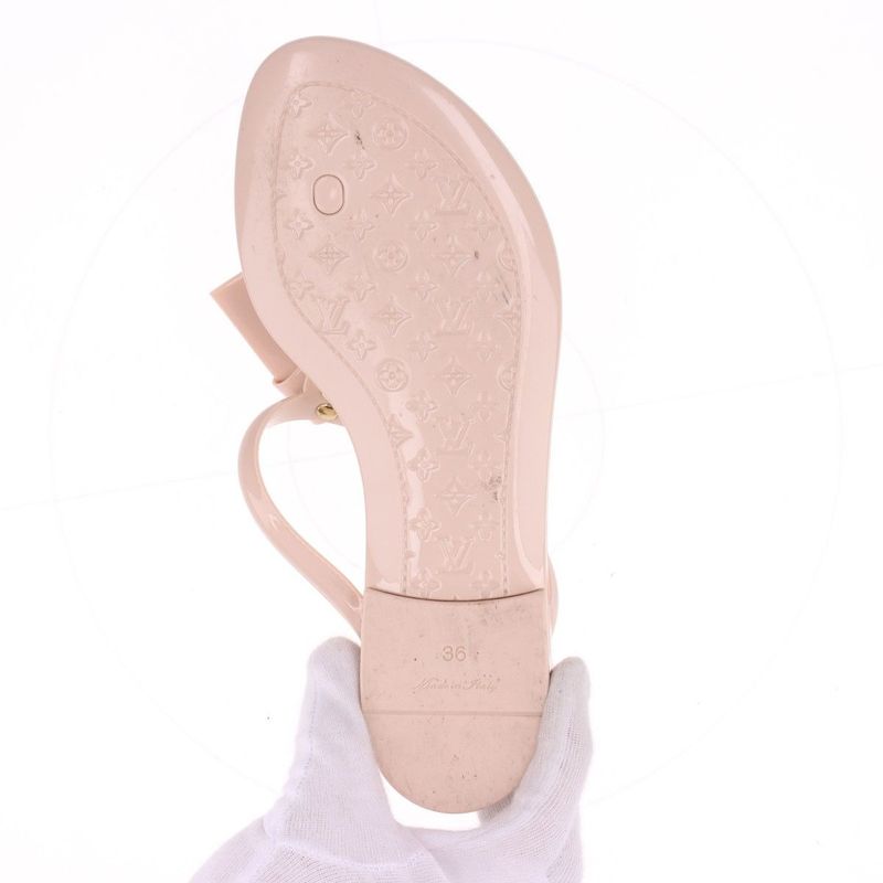 Louis Vuitton Sea Star Line Flat Thong Rubber Flip Flops Women's 36 Pink Beige