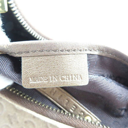 Celine Vintage Half Moon C Macadam Pattern Suede Gold Hardware Mocha Brown