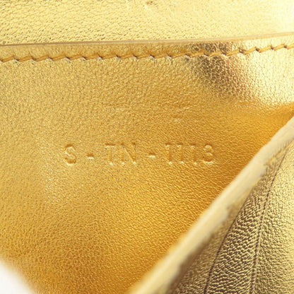 Celine Round Zipper S-tn-1113 Leather Gold/yellow Bifold Wallet 0472 Celine