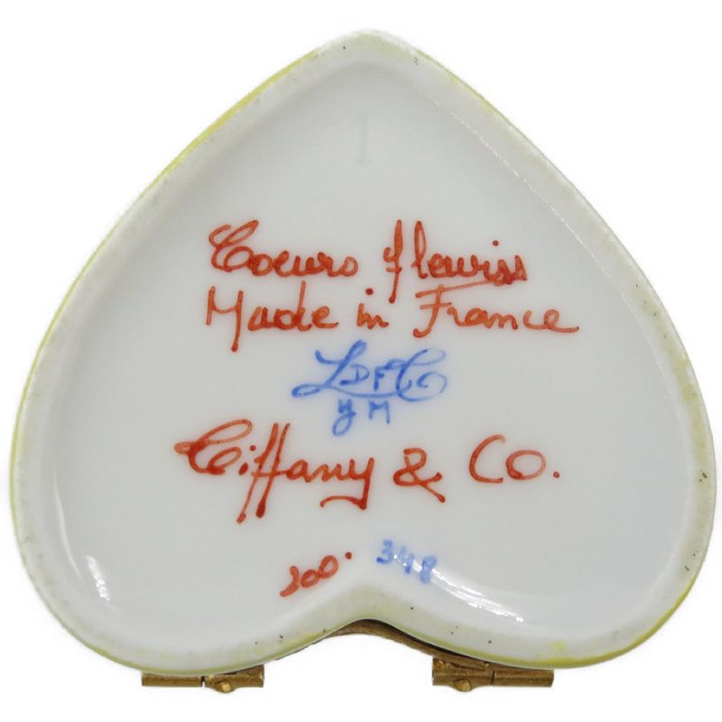 Tiffany & Co Vintage Heart Shape Flower Pottery GP Yellow White Accessory Case
