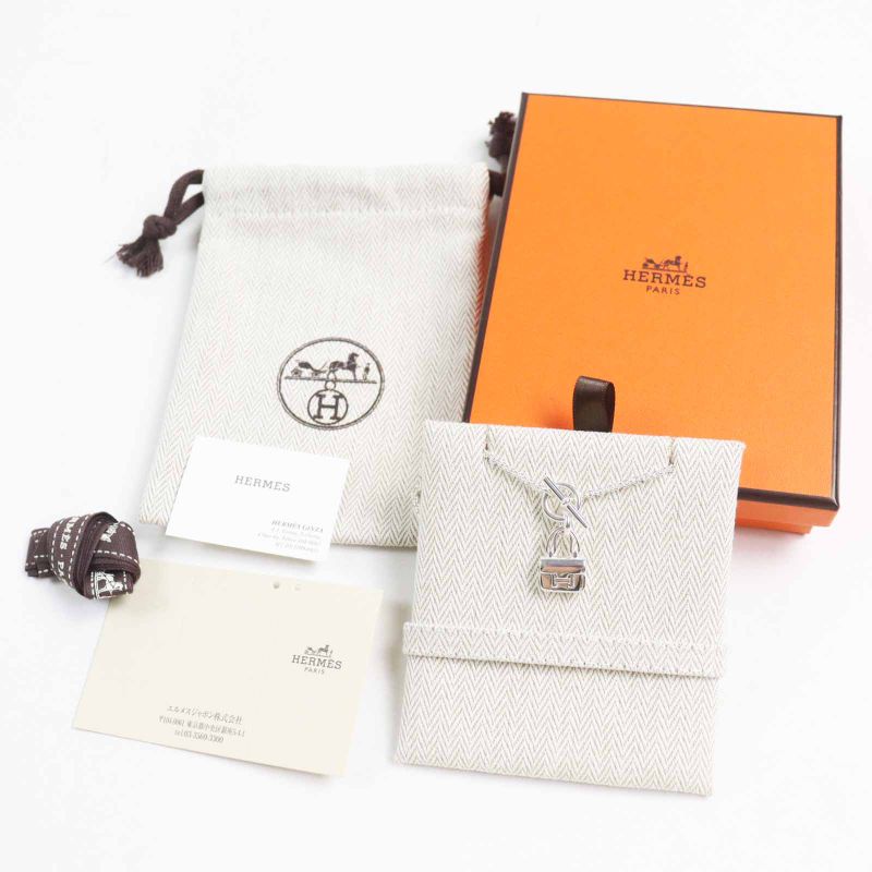 Hermes Constance Amulet Necklace Pendant Ag925 Silver With Box And Storage Bag