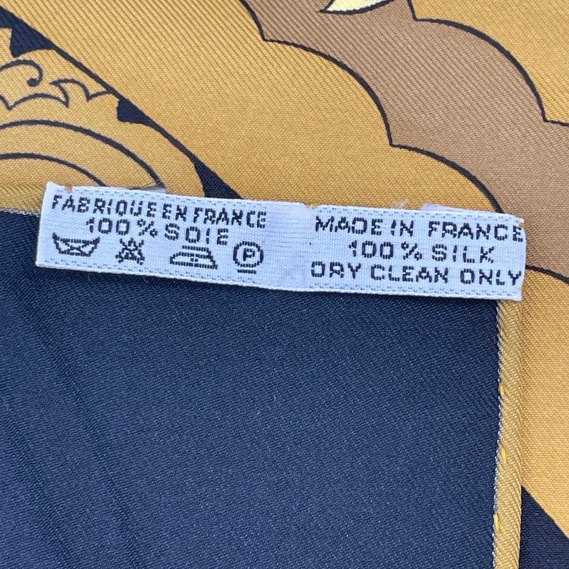 Hermes Carree 90 Animaux Solaires Animals Of The Sun Scarf Gold And Black