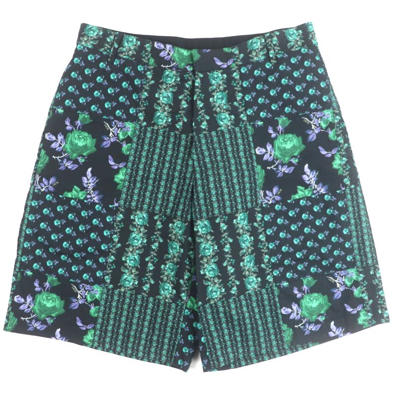  DIOR Homme 293c170a5680 100% Cotton Floral Print Half-pants Black Green 48