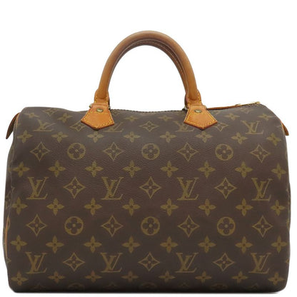 Louis Vuitton Handbag Speedy 30 Monogram Canvas Monogram Gold Hardware Brown
