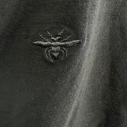 Dior Homme Short Sleeve T-Shirt Bee Embroidery Crew Neck Black Bee Wool — view 3