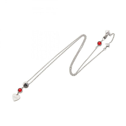 Gucci Necklace Red Heart Silver — view 2