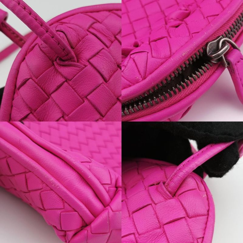 Bottega Veneta Nodini Intrecciato Rose Red Lambskin B03406395v