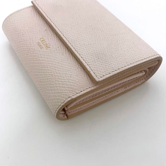 Celine Wallet Trifold Wallet Pink Beige 10b57