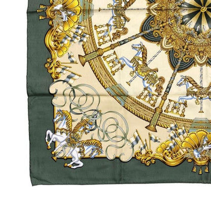 4156 Hermes Silk Scarf Carre 90 Luna Park Merry-Go-Round Amusement Park