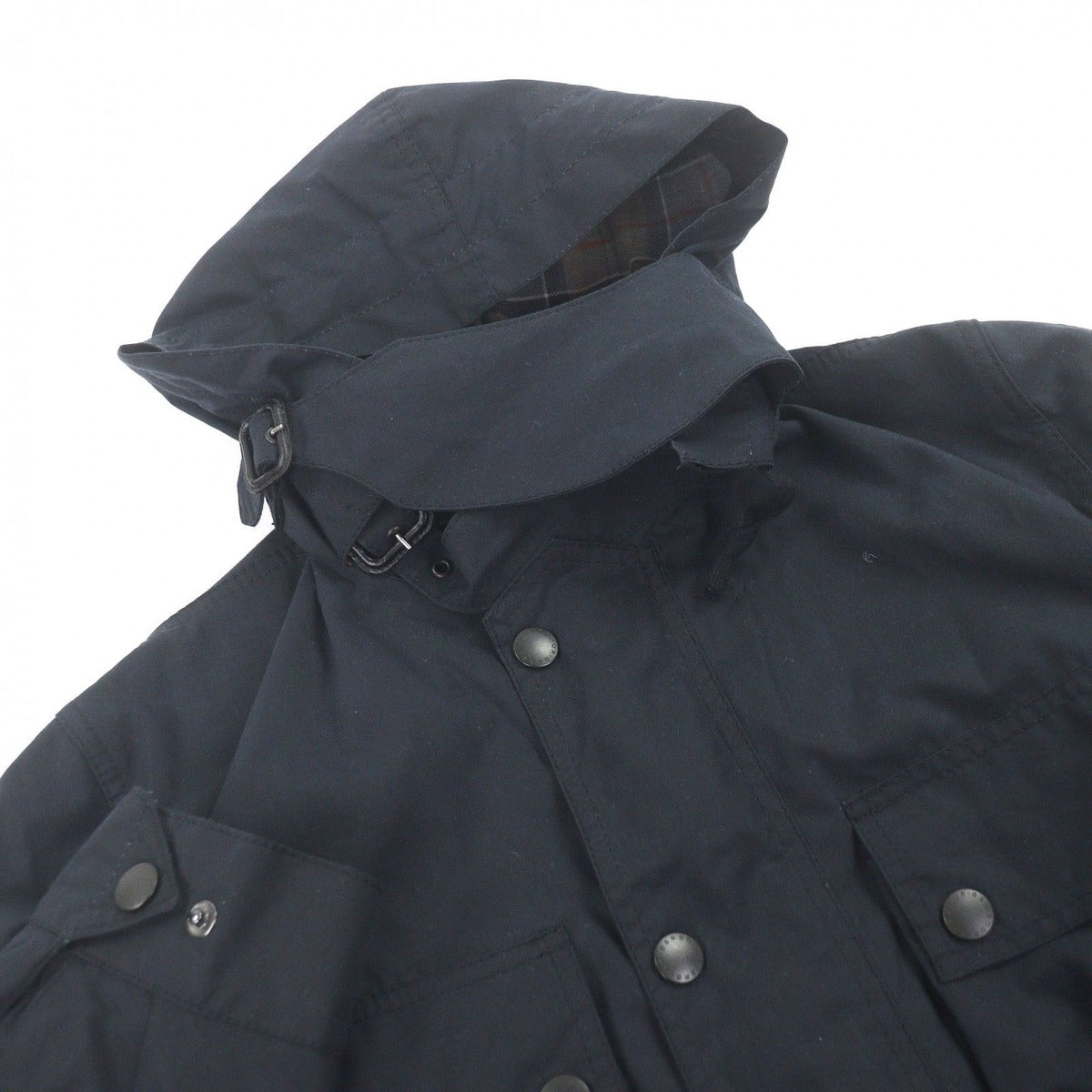 Bvlgari Barbour Ursula Waxjacket Collar Corduroy Oiled Jacket Navy — view 2