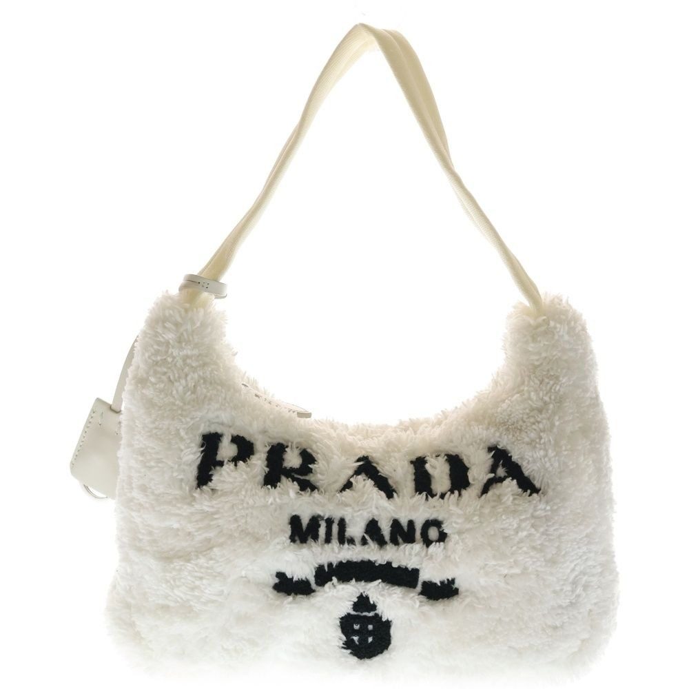 Prada Re Edition Shoulder Bag White Fur