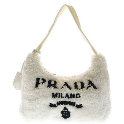 Prada Re Edition Shoulder Bag White Fur