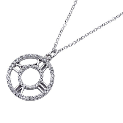 Tiffany & Co Necklace Diamond Atlas Open Medallion White Gold Polished