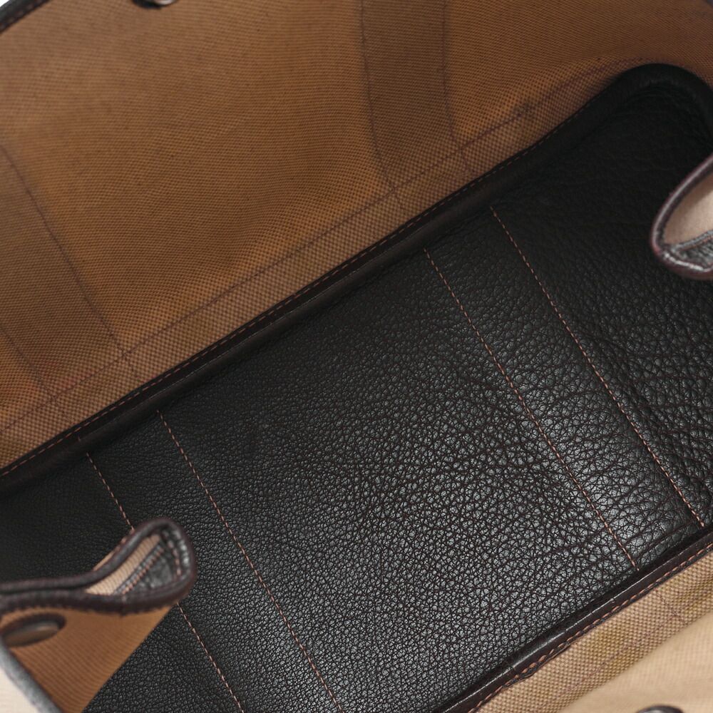 Hermes Garden Party PM Tote Bag Canvas Brown (silver Hardware) Ladies Bag Brand