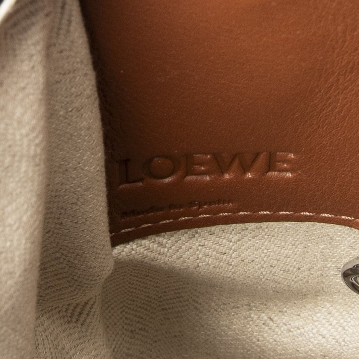 Loewe Small Hammock Tan Blue Canvas — view 10