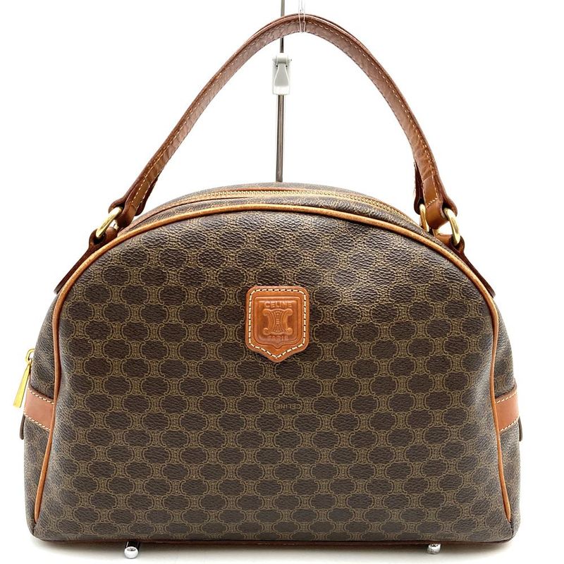 Celine Mc98/1 Macadam Handbag Vintage Retro Brown Pvc/leather Ladies Men