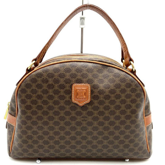 Celine Mc98/1 Macadam Handbag Vintage Retro Brown Pvc/leather Ladies Men