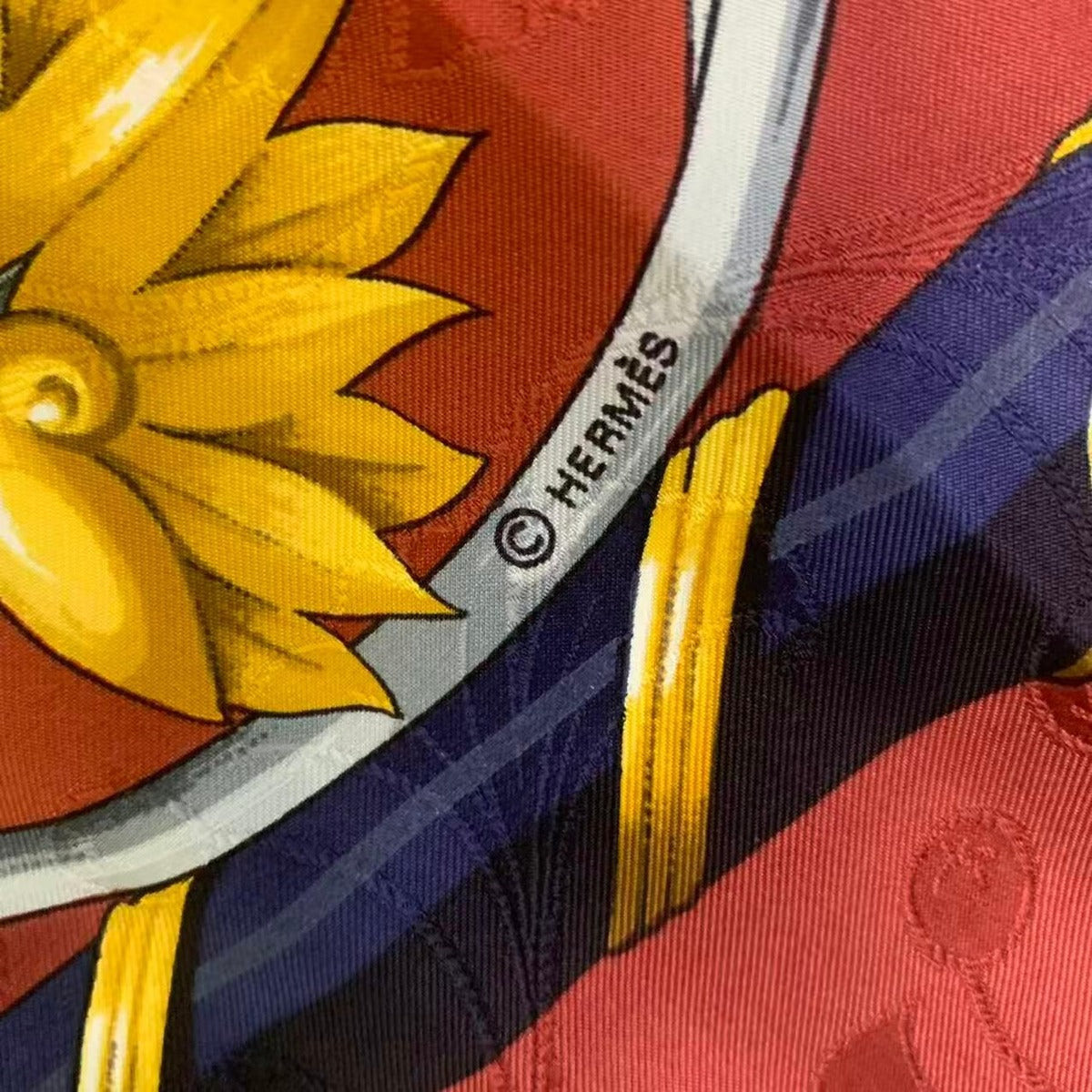Hermes Scarf Silk Carre 90 Daimyo Princes du Soleil Levant Prince — view 6