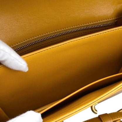 Saint Laurent Shoulder Bag Mayon Satchel 649795 Leather Orange Gold Hardware