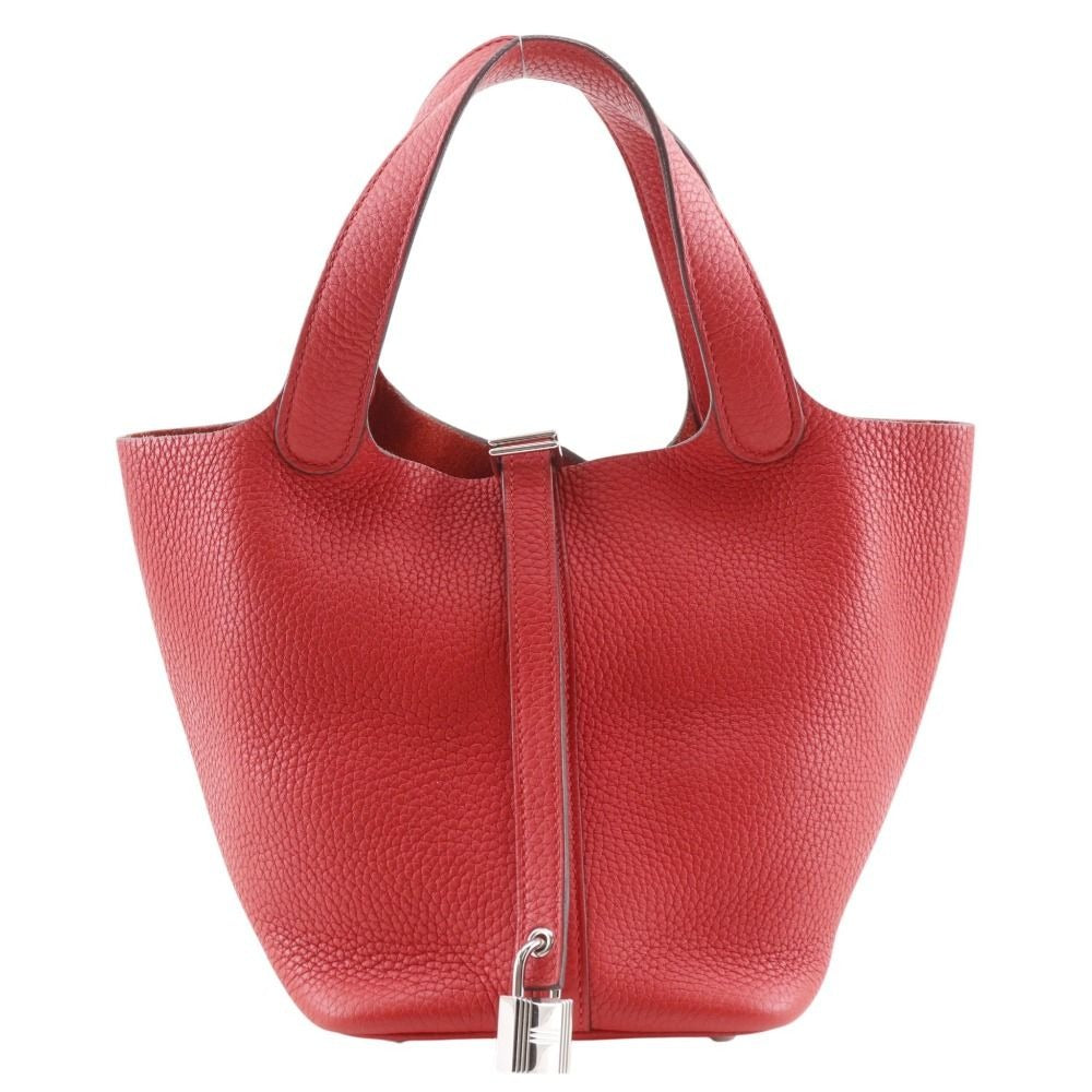 Hermes Picotin Lock 18 PM Taurillon Clemence Red D Handbag