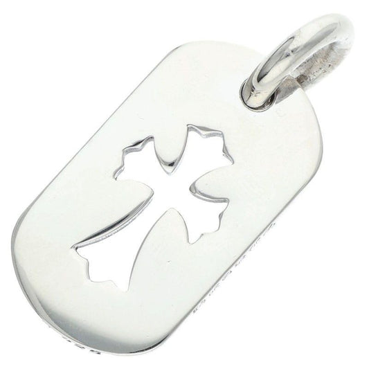 Chrome Hearts D Tag Sml CO Crs Cutout Cross Dog Tag Small Necklace Top
