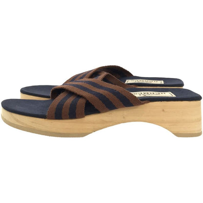 Hermes Fourre Tout Wood Sandals Brown 36