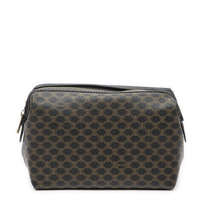 Celine Vintage Toiletries Pouch Black Macadam Canvas